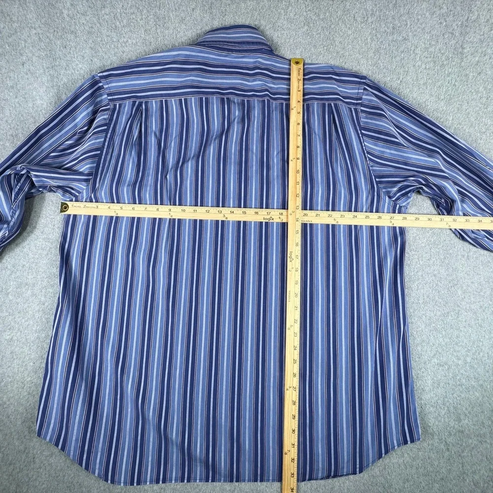 Robert Talbott Carmel Button Down Long Sleeve Striped Shirt Mens XXL‎ Blue